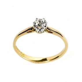 18YG 0.20ct G/VS2 Round Diamond Ring